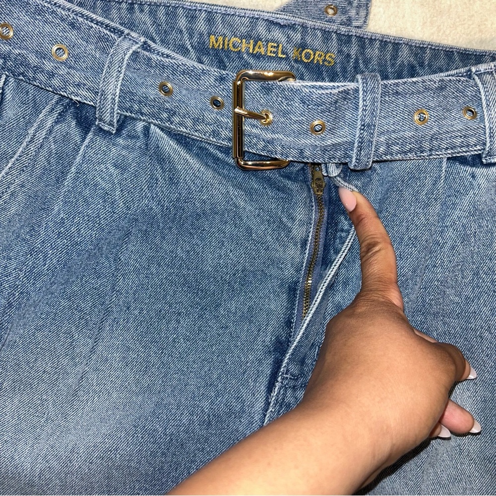 Michael Kors Denim Belted Shorts‎ Size 6 - Picture 6 of 10